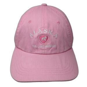 Prairie Mountain Alaska Moose Hat Pink Baseball Cap OS Slideback Cotton Graphic